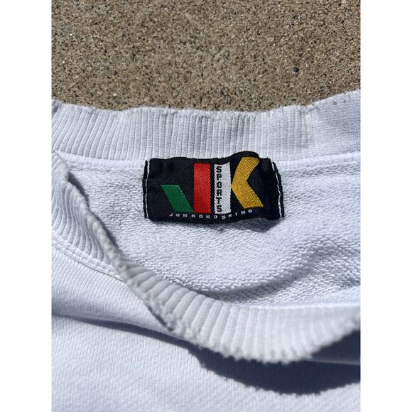 Vtg JK Sports Sweater Unisex Sz Large White Embroidered Logo Crewneck Sweatshirt - Picture 4 of 9